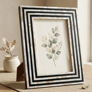 Handcrafted mother of pearl floral pattern shell inlay photo <b>frame</b> home decoration good price - Product Image 2