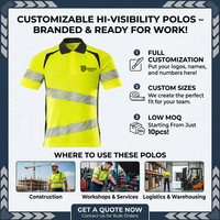 Chemises polo de travail réfléchissantes de sécurité unisexes en polyester fluorescent à logo personnalisé, légères, respirantes, certifiées CE, en gros