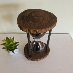 Magnifique Sablier Décoratif Noir Art Déco Grand Format 60 Minutes en Verre Borosilicate Fait Main Sablé pour la Décoration Intérieure - Product Image 3
