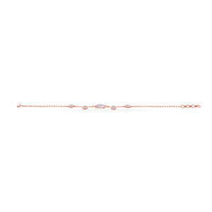 Pulsera de Lujo con Ojo Turco Geométrico de Diamantes en Oro Rosa de 18K para Mujer |   Pulsera Minimalista con Dije Circular |   Joyería Fina para Uso Diario - Product Image 2