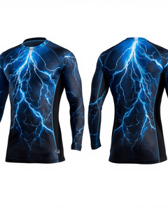 T-shirt de natation pour hommes, imprimé abstrait, écologique, protection UV, respirant, à séchage rapide, pour sports nautiques - Product Image 1