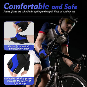 High Performance Half Finger Cycling <b>Gloves</b> Non-Slip <b>Moisture</b> Wicking Durable Soft Material for Superior Hand Safety Comfortable - Product Image 4
