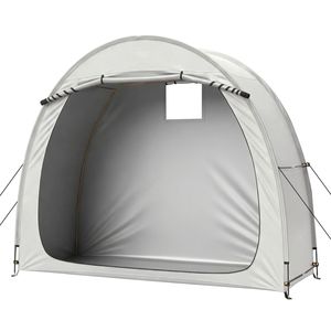 Tenda per Biciclette in Tessuto Oxford 210D Rivestito in PU Argento, 6.8x2.6FT, con Telaio in Fibra di Vetro - Product Image 2