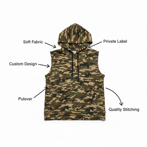Débardeur à capuche sans manches pour femme grande taille, anti-boulochage, en mélange de polyester, style streetwear - Product Image 6