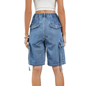 Shorts en jean taille haute décontractés à cinq poches, prêts à être expédiés - Product Image 2