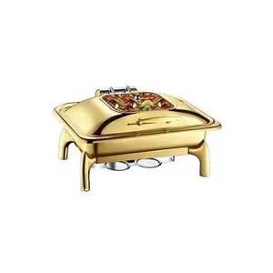 Plat de service de luxe en acier inoxydable doré avec couvercle, chauffe-plat pour buffet, idéal pour la restauration, les hôtels, les restaurants et les événements. - Product Image 2