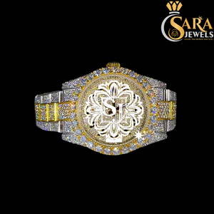 Lujo Hip Hop 41mm Dial Moissanite Diamante Reloj Iced Bling Banda de acero inoxidable Ventana de vidrio Nueva llegada Estilo antiguo - Product Image 2