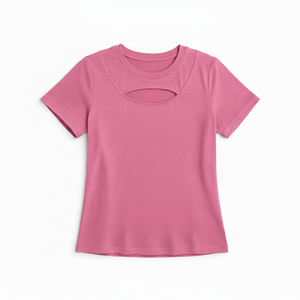 T-shirt en polycoton pour femmes, 180 GSM, peigné, séchage rapide, extensible, col rond, logo personnalisé, fabricant en gros - Product Image 3