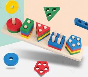 Puzzle géométrique de qualité supérieure, logo personnalisé, ensemble de construction géométrique en bois durable, prix promotionnel par le fournisseur - Product Image 3