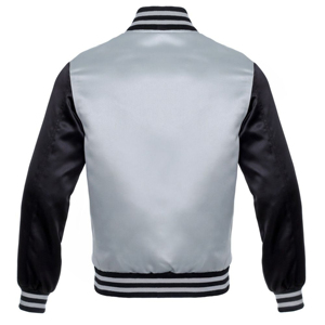 Chaqueta Bomber de Satén para Hombre, con Decoración de Botones de Poliéster, Tela de Satén Bordada, Chaquetas Deportivas para Hombre con OEM ODM - Product Image 2