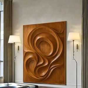 Sculpture murale en bois artisanale, design Art déco unique pour l'entrée de la maison moderne et la décoration murale d'accentuation - Product Image 3