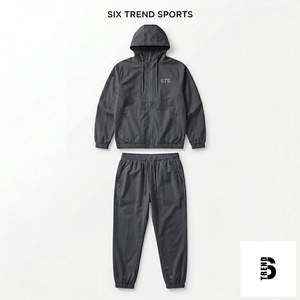 Ensemble de survêtement coupe-vent à capuche pour homme Six Trend Sports, bleu, tricoté, respirant, séchage rapide, vêtements de sport d'hiver - Product Image 2