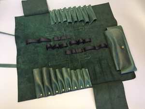 Sac à dos de transport portable en cuir véritable, classique, écologique et léger pour couteaux de cuisine et de chef - Product Image 2