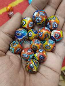 Millefiori Flower chevron beadsLampwork <b>Red</b> Crystal Glass Beads 10mm Frosted Strip for Indian Jewelry <b>Bracelets</b> Loose Supply - Product Image 4