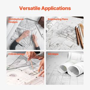 Carta per Plotter CAD Formato Largo 36 pollici x 150 piedi, 4 Rotoli, Carta Bond da 20 LB con 2 Anelli di Supporto - Product Image 2
