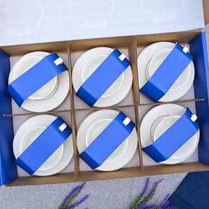 Service à thé Orbit blanc-doré en porcelaine fine, lot de 6 tasses en céramique - Product Image 1