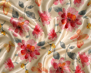 Tela de Satén Orgánica Floral, Mezcla de Seda y Algodón, Ligera, Tejida, 43/44 Pulgadas, Textil para el Hogar, Estilo Liso, Transpirable, para Vestidos y Cortinas - Product Image 2