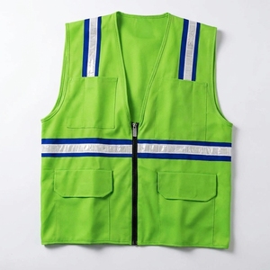 Gilet de sécurité réfléchissant à haute visibilité avec bandes, en coton et polyester, unisexe, vêtements de travail pour la construction et la sécurité personnelle - Product Image 6