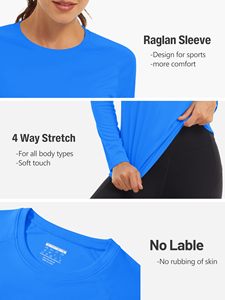 เสื้อตกปลาผู้หญิงพรีเมียม แขนยาว UPF 50 โพลีเอสเตอร์ 100% ป้องกันรังสียูวี แห้งเร็ว ระบายอากาศได้ดี เสื้อผ้าสำหรับกิจกรรมกลางแจ้ง - Product Image 5
