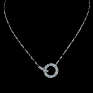 Collier avec pendentif diamant - Or blanc 14 carats - 0,93 ct - Certifié IGI - 5,88 g - Femme - Cadeau d'anniversaire de mariage - Coupe brillant ronde - Product Image 2