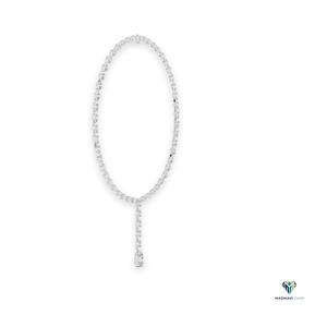 Collier de luxe en or blanc 14 carats avec diamant de laboratoire en forme de poire de 22,98 carats pour femmes - Product Image 3