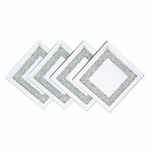 <b>Square</b> Shape <b>Glass</b> Coasters Suitable For Aesthetic <b>Table</b> Decor Vanity Styling And Display Arrangement Handcrafted From India - Product Image 4