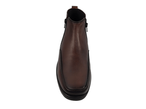 Bottines Chelsea Dlords en cuir de mouton, hauteur cheville, fermeture à enfiler, semelle intermédiaire TPR amortie, doublure en microfibre, marron uni, toutes saisons - Product Image 4