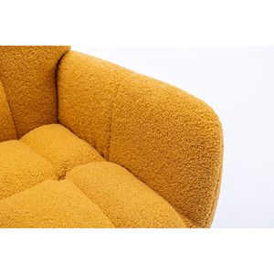 Poltrona a dondolo in morbido tessuto Teddy con tasca, comoda poltrona a sdraio con schienale alto per cameretta, in legno massello, sicura per l'uso in soggiorno - Product Image 4