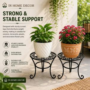 Soporte de Metal Resistente para Plantas, Soporte Redondo para Macetas, Soporte de Hierro para Interiores y Exteriores, Decoración para Balcón, Jardín, Patio y Hogar - Product Image 4