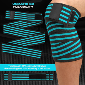 Bandes de genou élastiques en néoprène robustes pour la musculation avec protection professionnelle - Product Image 4