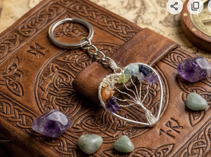 Llavero de Corazón con Piedras Preciosas Hecho a Mano de 7 Chakras - Product Image 3