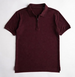 Camiseta Premium de Manga Corta para Hombre con Cierre de Cremallera, Hecha a Medida, Tejido Piqué 100% Algodón, Secado Rápido, Sólida, Cómoda y Elástica - Product Image 1