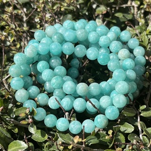 Chakralume Natural Green Amazonite Ball-Shaped <b>Beaded</b> <b>Bracelet</b> for Healing Reiki Energy Unisex Gift Jewelry 8mm Wholesale - Product Image 4