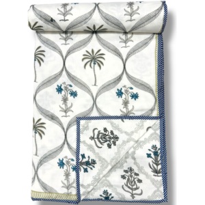 <b>Double</b> <b>Bed</b> Hand Block Cotton Printed Dohar & AC <b>Blanket</b> For Home, Hotel & Fancy Purposes Buy Direct From Supplier At Bulk Price - Product Image 1