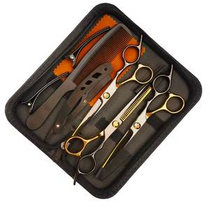 Ensemble de ciseaux de coiffure professionnels en acier inoxydable 440C, pour droitiers, manche long, pointe acérée, pour utilisation en salon de coiffure - Product Image 6