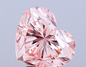 Diamant rose fantaisie de taille cœur, cultivé en laboratoire, pour la création de bijoux - Product Image 1
