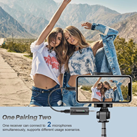 Microphone Lavalier Sans Fil Portable Mini Clip-on pour Enregistrement, Faible Latence, Réduction du Bruit, USB-C pour iPhone et Android
