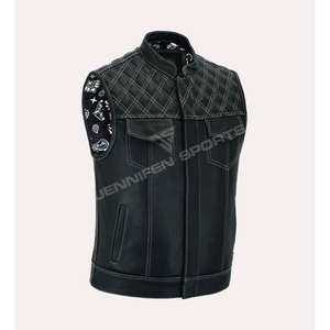 Gilet de motard en similicuir coupe diamant style américain, qualité supérieure, sur mesure, nouveau style 2026, personnalisable - Product Image 1