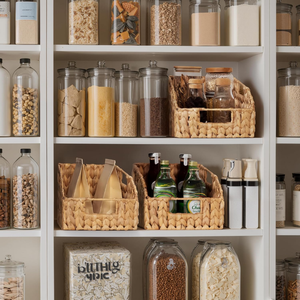 Cesta rústica de jacinto de agua para soporte de papel higiénico, cestas de mimbre tejidas para estantes, solución de almacenamiento para el hogar con asas integradas - Product Image 5