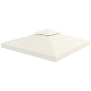 Telo di Ricambio Moderno a 2 Livelli Anti-UV 3x3m per Gazebo, Copertura Bianco Crema per Giardino, Patio, Cortile, Padiglione Esterno - Product Image 1