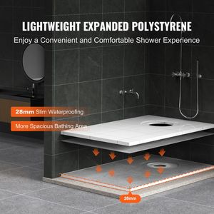 Kit Moderno per Piatto Doccia in XPS EPS 60"x38" con Scarico Offset da 6,3" e Design Impermeabile - Product Image 3
