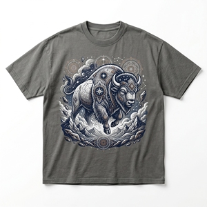 เสื้อยืดโอเชียน คอรัล ฟีนิกซ์ |   เสื้อยืดผ้าฝ้ายเนื้อหนัก 240 GSM สีโอเชียนรอยัลบลู พร้อมลายศิลปะคลื่นเปลือกหอยทะเล - Product Image 6