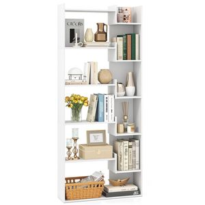 Libreria in Legno Bianca a 6 Ripiani, Elegante Scaffale per Casa, Ufficio o Aula - Product Image 1