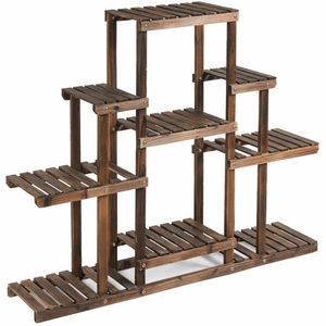 Étagère à fleurs en bois à 6 niveaux, étagères en forme d'échelle, présentoir pour plantes, étagère de rangement - Product Image 2