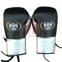 Guantes de Boxeo Personalizados No Boxing No Life, para Entrenamiento y Sparring, con Cierre de Gancho y Cordones, de Cuero Vacuno, Dedos Completos, Absorben la Humedad