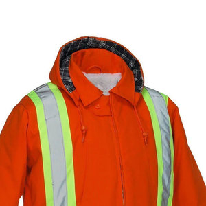 Chaqueta de Seguridad Reflectante Naranja de Alta Visibilidad con Capucha y Cremallera para Hombre, Ropa de Trabajo - Product Image 6