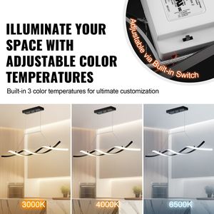 Modern <b>LED</b> Pendant <b>Light</b> 24W <b>Dimmable</b> Chandelier Silicone Lampshade 3000K/4000K/6500K Color Temperatures Easy <b>Ceiling</b> - Product Image 2