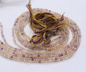 Cuentas facetadas de ametrino AAA de 2 mm, pequeñas cuentas de piedras preciosas de ametrino, 13 pulgadas, cuentas sueltas de ametrino natural pequeñas para joyería - Product Image 5