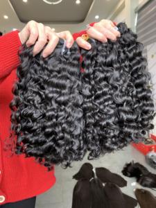 Extension de cheveux crépus eurasiens bouclés Remy 100% cheveux bruts vietnamiens longueur de trame unique 8 à 32 pouces - Product Image 2