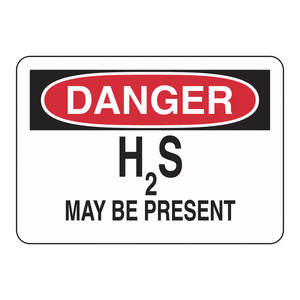 Señal de Advertencia Brady: Puede Estar Presente H2S, 7 x 10 Pulgadas, Impresa en Aluminio con Protección UV para Uso Industrial y de Laboratorio en Exteriores - Product Image 2